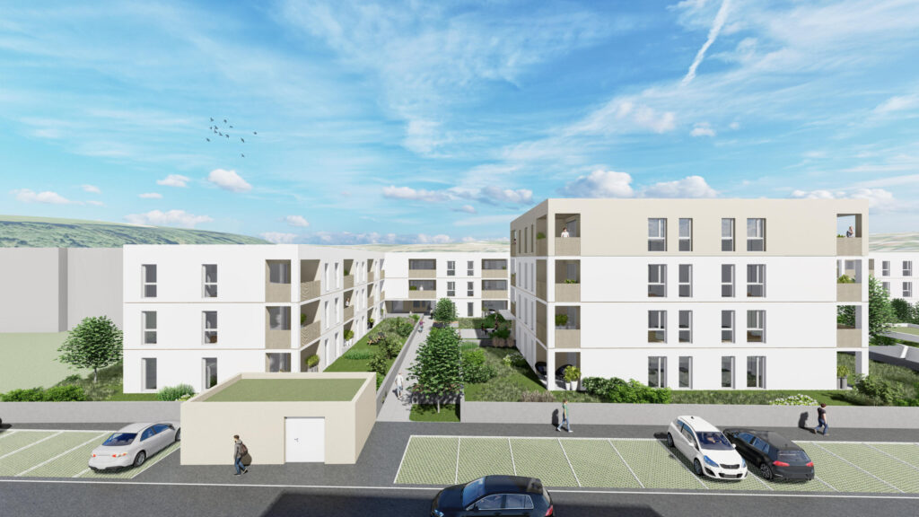 Innenhof-Ansicht Leerstraße 9d von gegenüberliegender Straßenseite