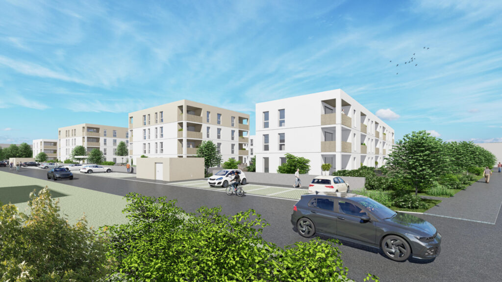 Ansicht Leerstraße von gegenüberliegender Straßenseite